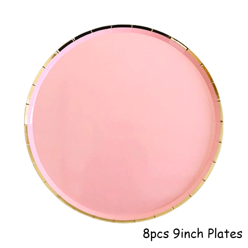 Rosa Gold Party Pappgeschirr