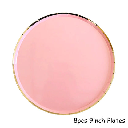 Rosa Gold Party Pappgeschirr