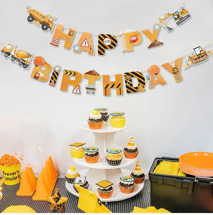 Baustellen Bagger Pappgeschirr