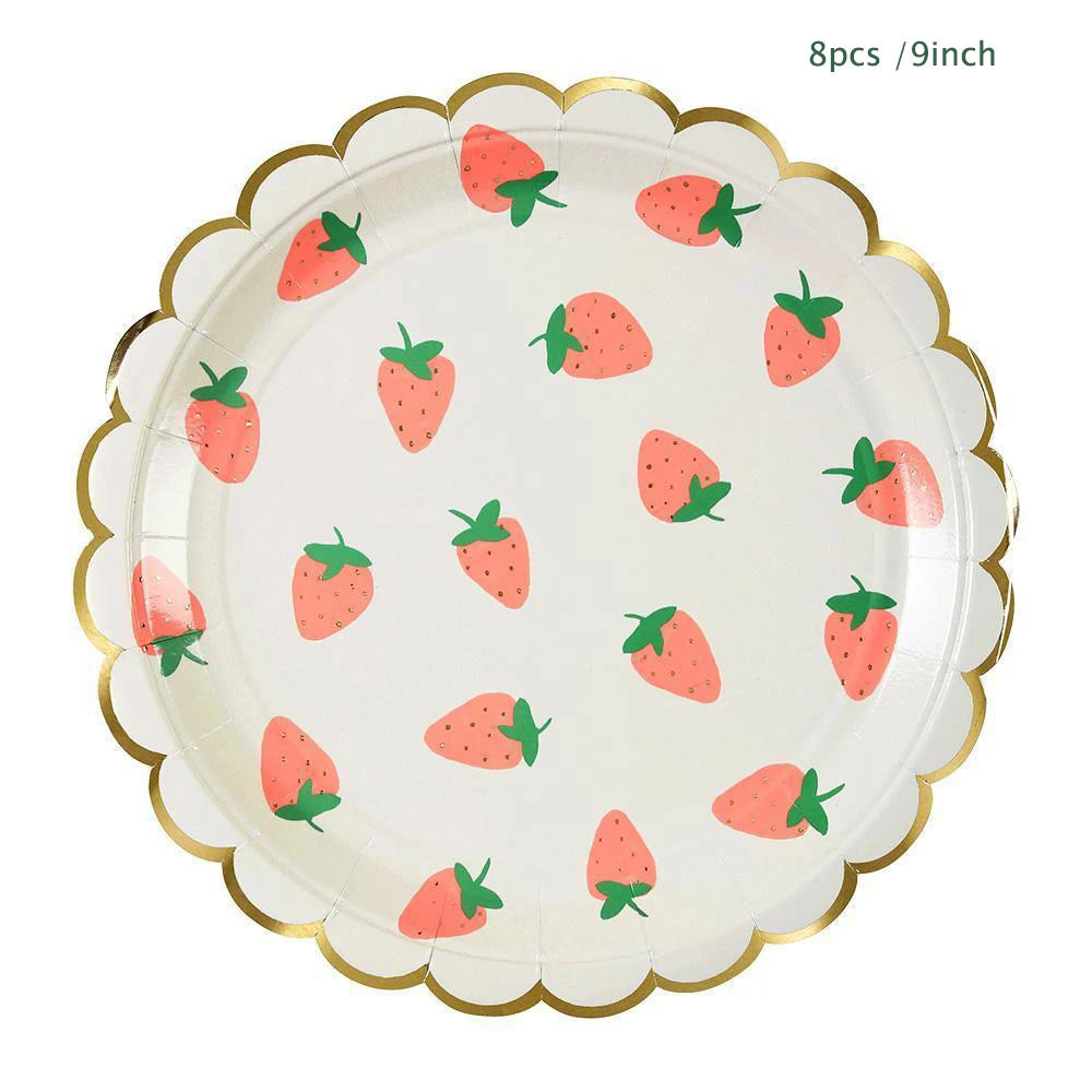 Erdbeer Party Einweggeschirr
