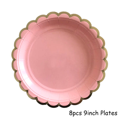 Rosa Gold Party Pappgeschirr