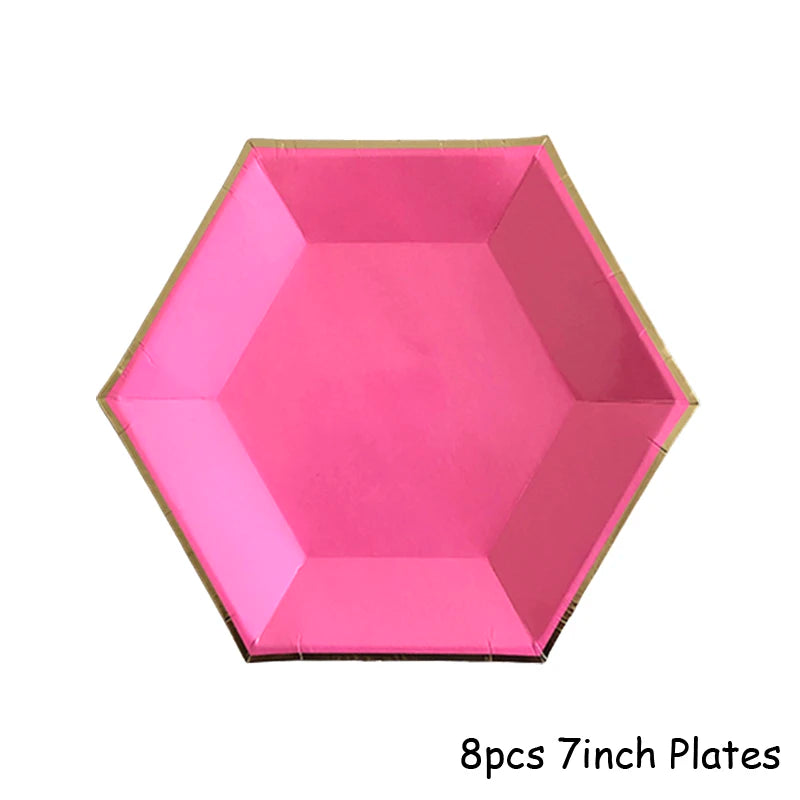 Pink Gold Party Pappgeschirr
