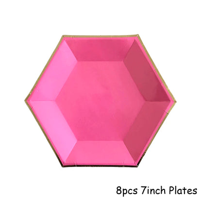 Pink Gold Party Pappgeschirr