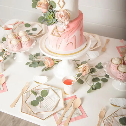 Weißes Thema Party Pappgeschirr