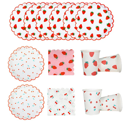 Erdbeer Party Einweggeschirr