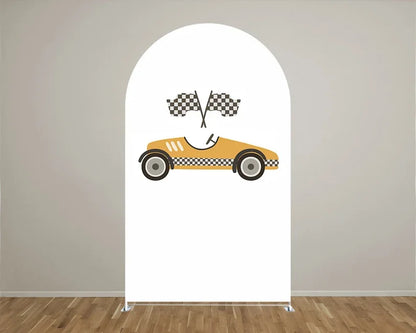 Racing Car Track Boy Birthday Hintergrund Bezug