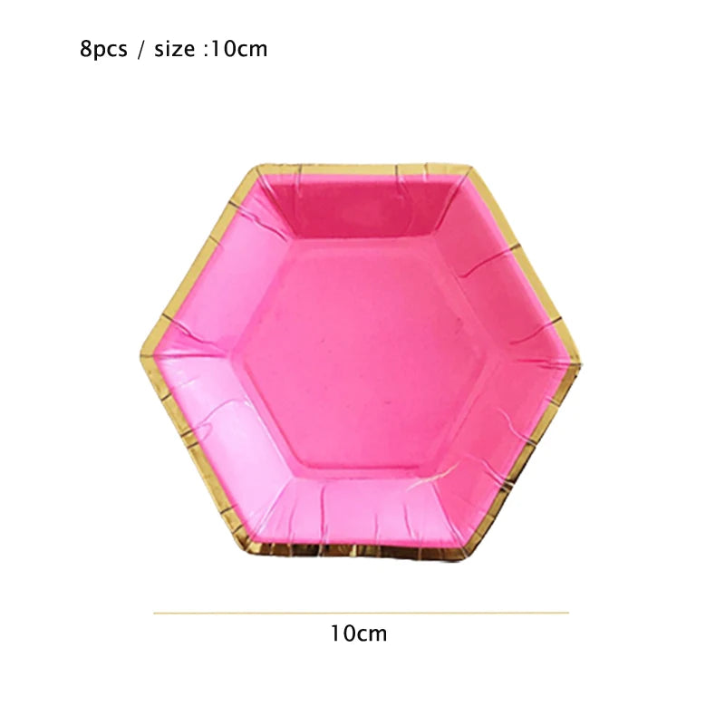 Pink Gold Party Pappgeschirr