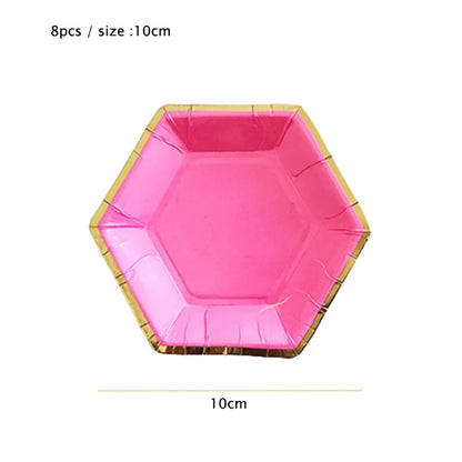 Pink Gold Party Pappgeschirr