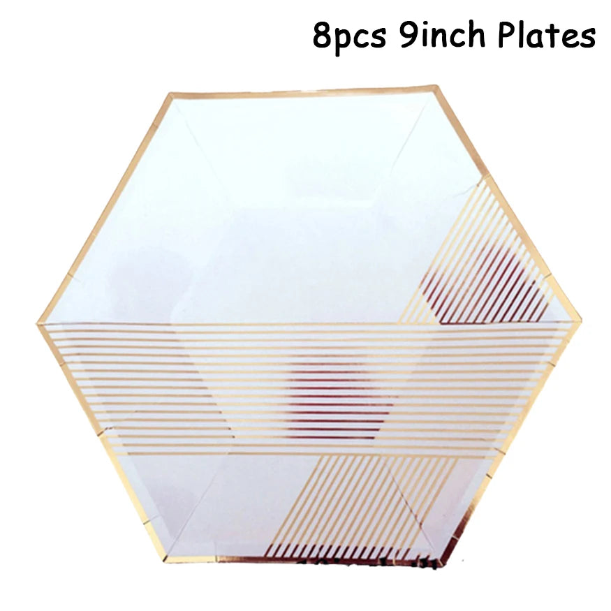 Weißes Thema Party Pappgeschirr