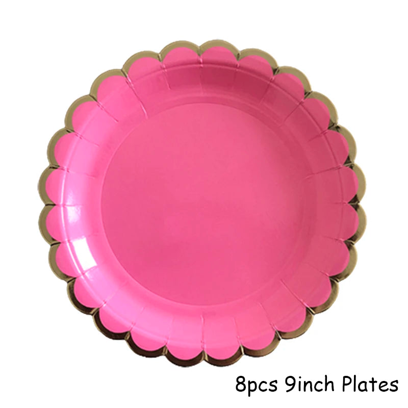 Pink Gold Party Pappgeschirr