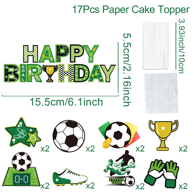 Fußball-Kuchen- & Cupcake-Topper Pappgeschirr