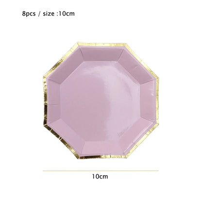 Lila Gold Party Pappgeschirr