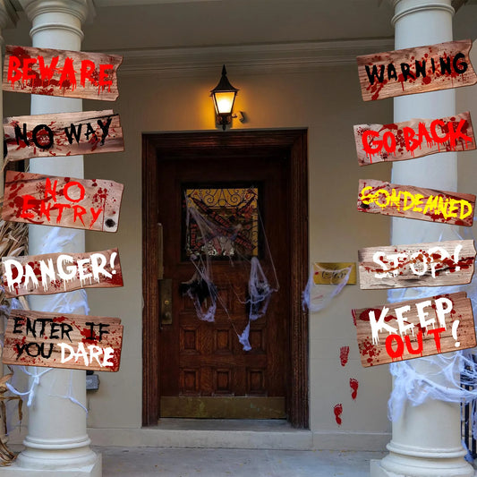 Halloween-Papierwarnschilder für Halloween