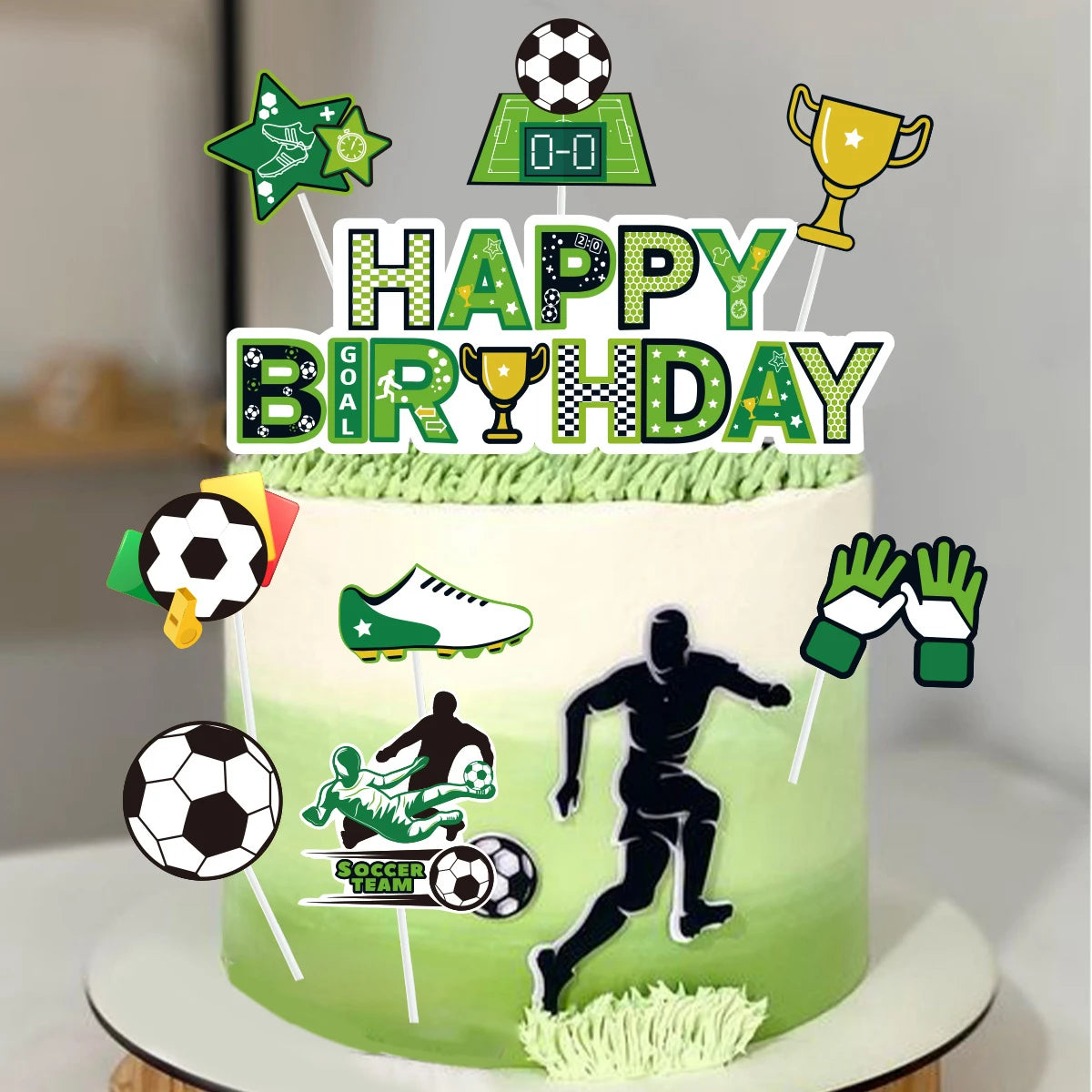 Fußball-Kuchen- & Cupcake-Topper Pappgeschirr