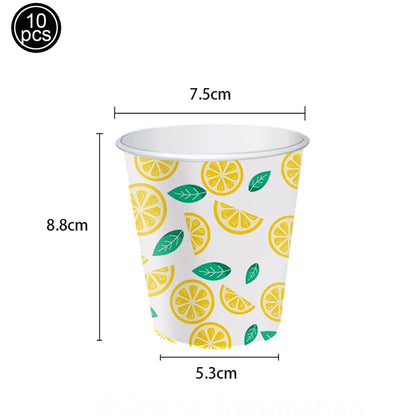 Gelbe Zitronen, Partyzubehör Pappgeschirr