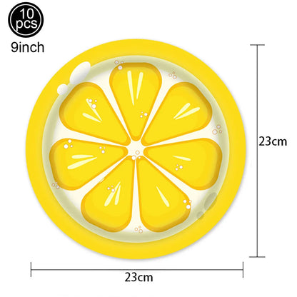 Gelbe Zitronen, Partyzubehör Pappgeschirr