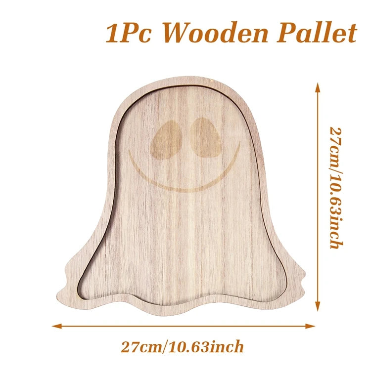 Halloween-Holztablett, Partyteller, Fledermausförmige Palette für Halloween-Dekoration