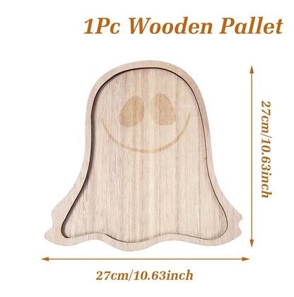 Halloween-Holztablett, Partyteller, Fledermausförmige Palette für Halloween-Dekoration