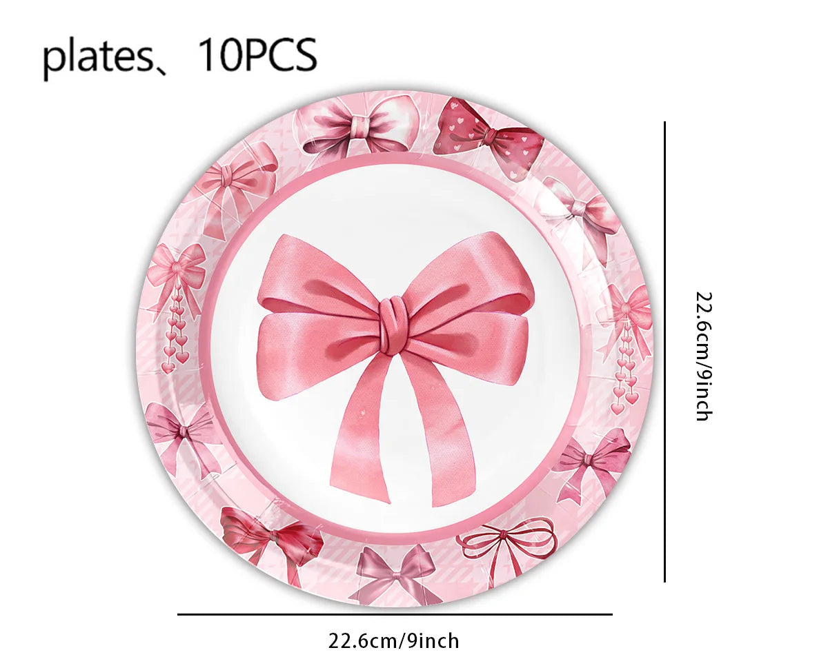 Rosa Schleife Geburtstag Pappgeschirr