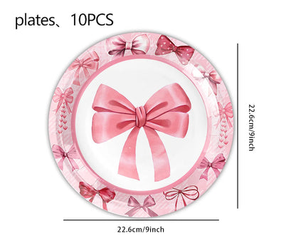 Rosa Schleife Geburtstag Pappgeschirr