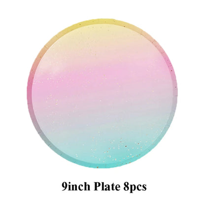 Regenbogen Pappgeschirr