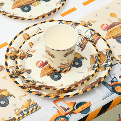 Baustellen Bagger Pappgeschirr