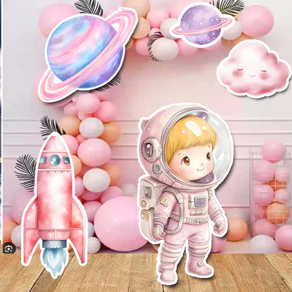 Rosa Astronaut Aufsteller
