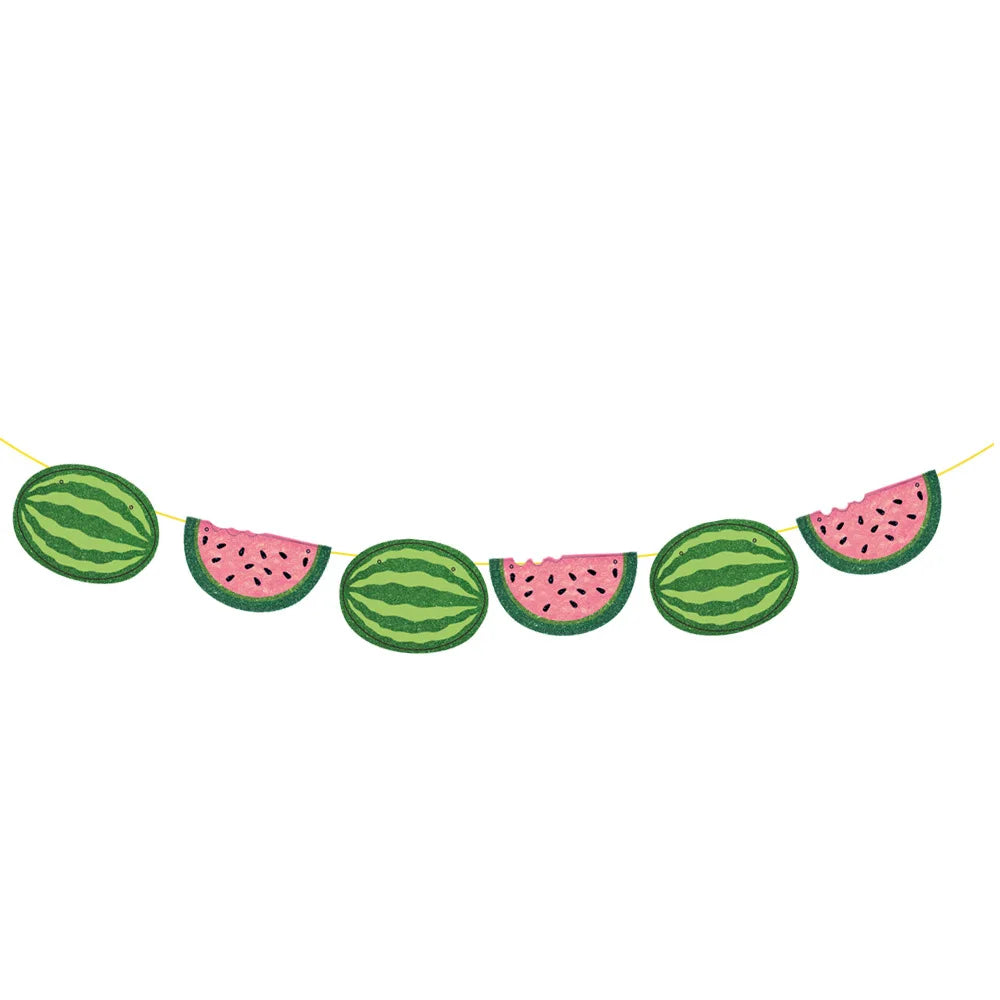 Sommer Obst Banner – Wassermelone, Zitrone, Kirsche & Erdbeere | Hängedeko für Geburtstag & Sommerparty