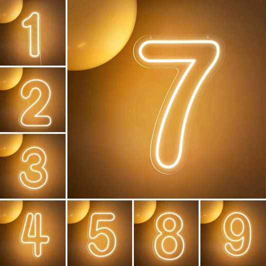 LED Zahlen 0-9 warmweiß