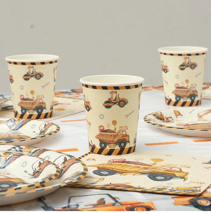 Baustellen Bagger Pappgeschirr