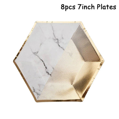 Weißes Thema Party Pappgeschirr