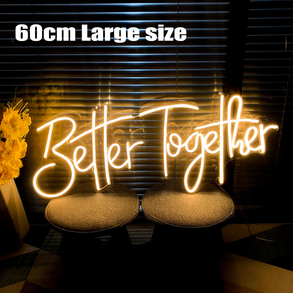 LED Neon „Better Together"-Schild 60cm