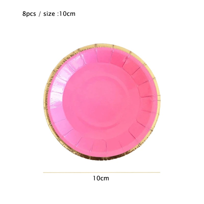 Pink Gold Party Pappgeschirr