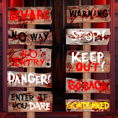 Halloween-Papierwarnschilder für Halloween