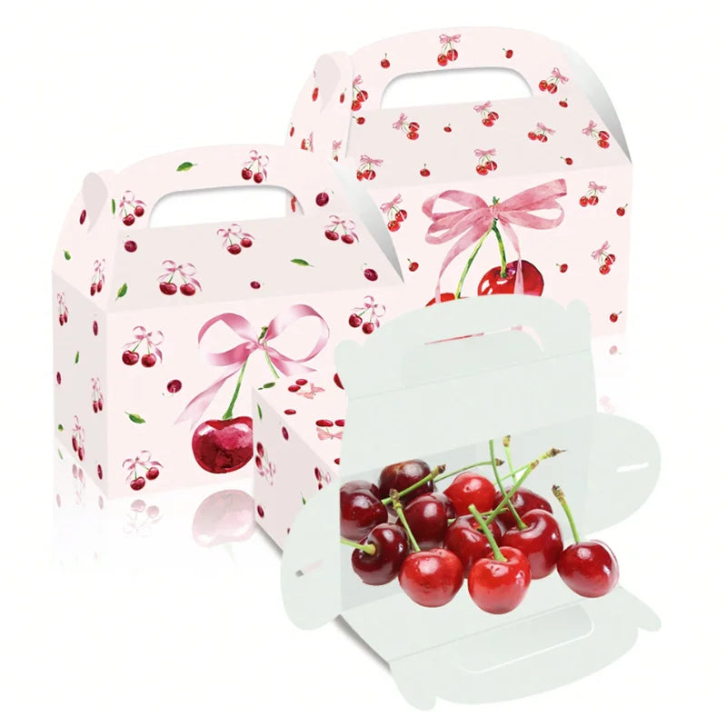 4/8 Stück Kirsche Papier Geschenk Boxen