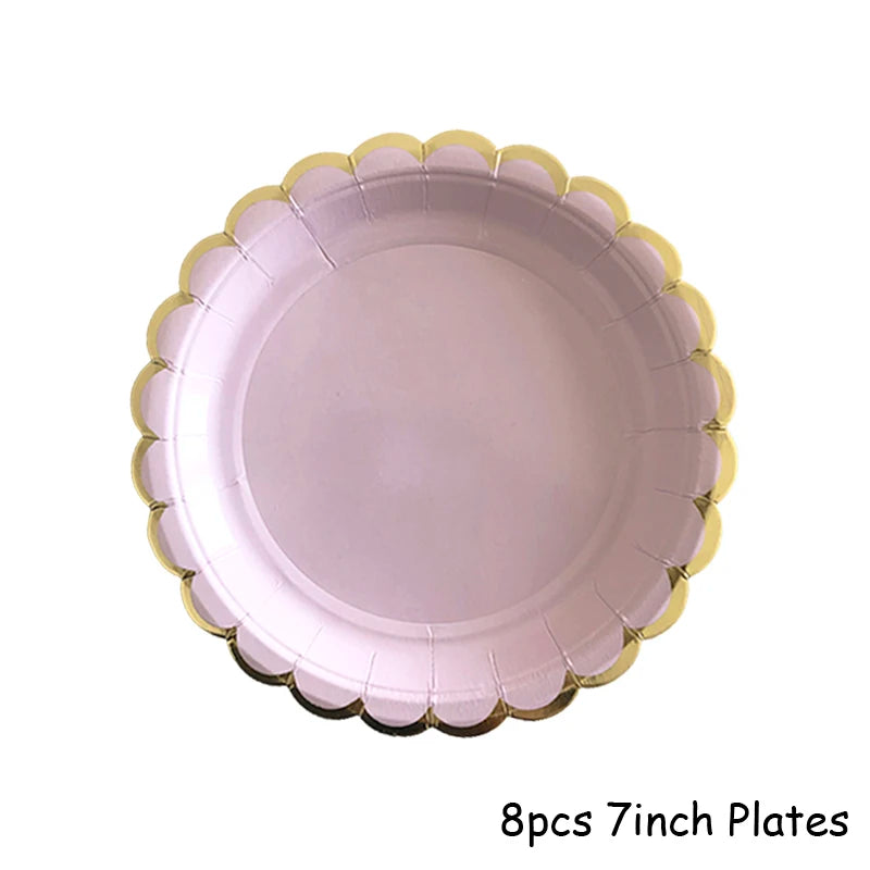 Lila Gold Party Pappgeschirr