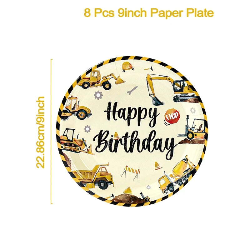 Baustellen Bagger Pappgeschirr