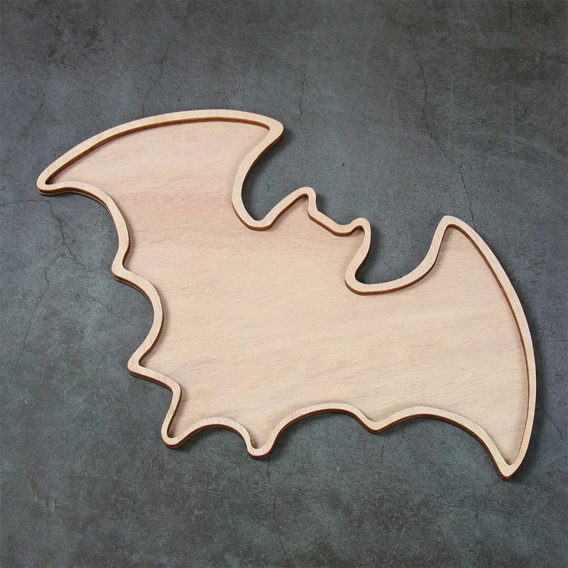 Halloween-Holztablett, Partyteller, Fledermausförmige Palette für Halloween-Dekoration