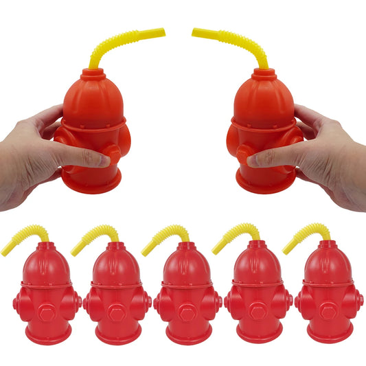 3/6/10 Stück Hydrantbecher mit Strohhalmen