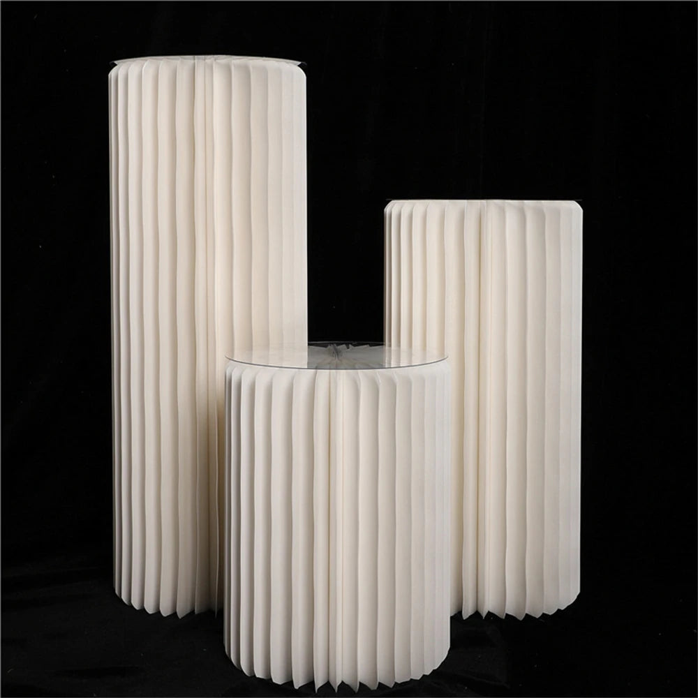 Faltbare Wabenpapier-Säule creme