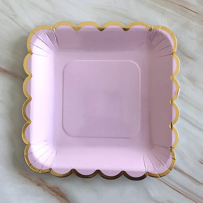 Lila Gold Party Pappgeschirr