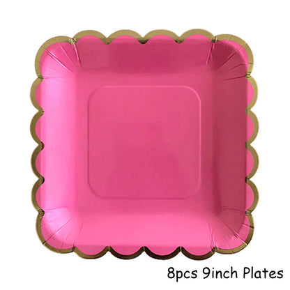 Pink Gold Party Pappgeschirr