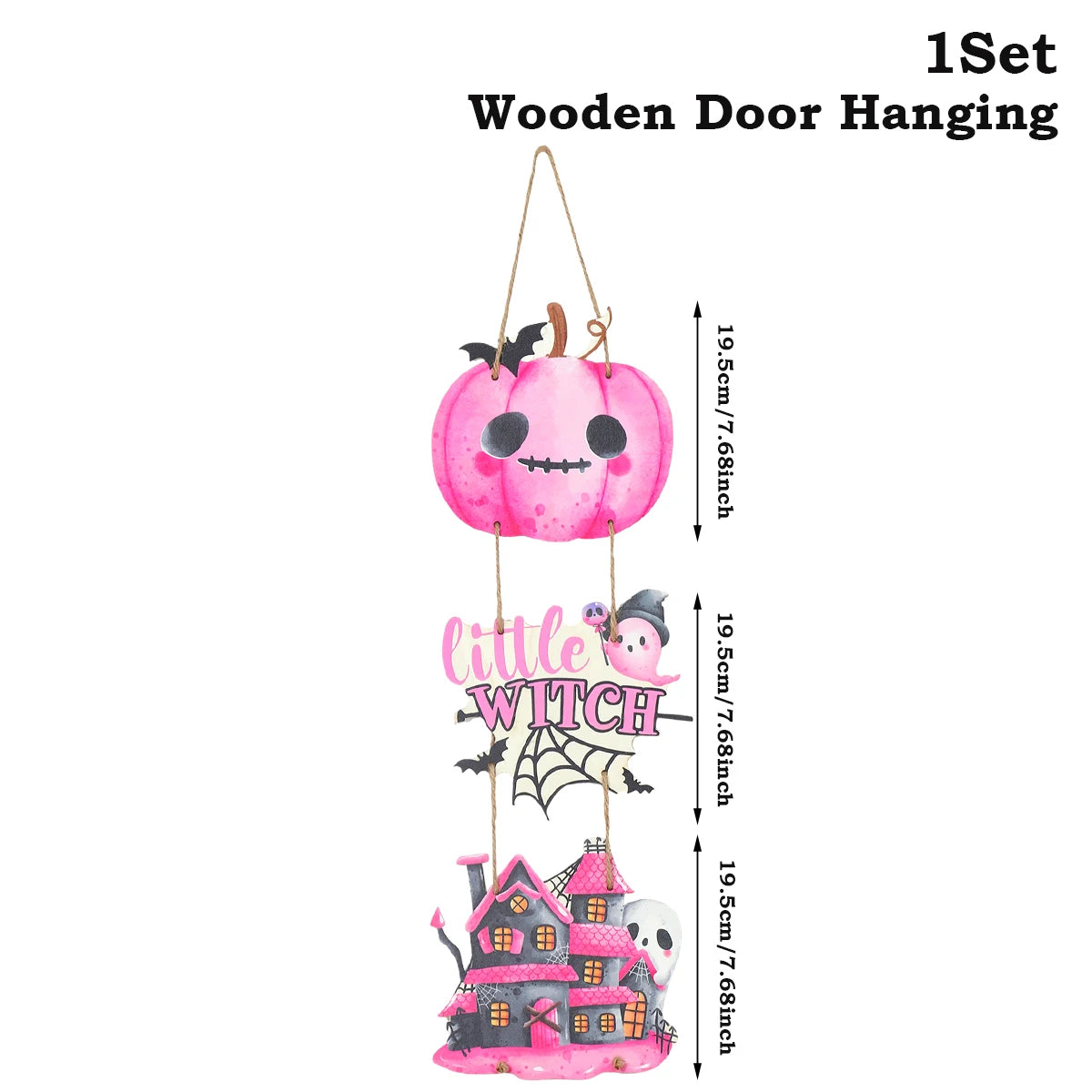 Halloween Kürbis-Holz Deko zum Aufhängen – Tür- & Wandanhänger