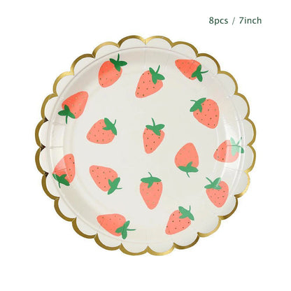 Erdbeer Party Einweggeschirr