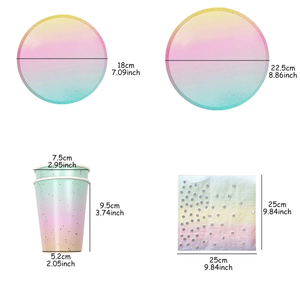 Regenbogen Pappgeschirr