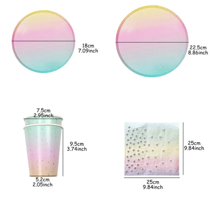 Regenbogen Pappgeschirr