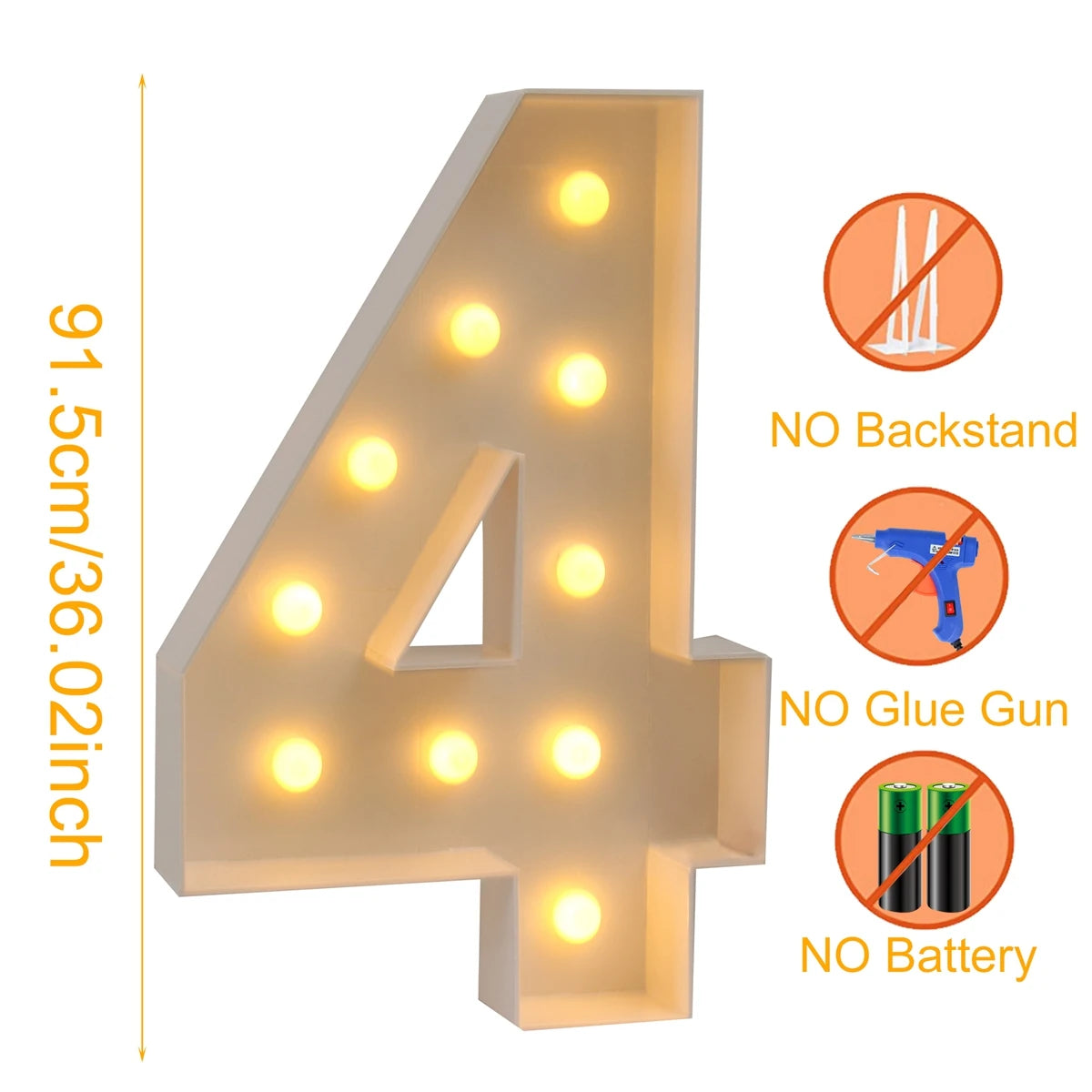 XXL LED Geburtstagszahlen 91,5 cm