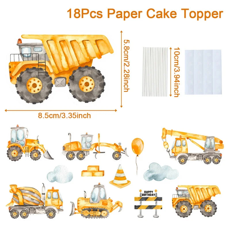 Baustellen Bagger Pappgeschirr