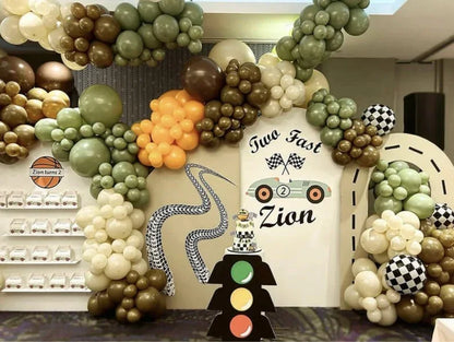 Racing Car Track Boy Birthday Hintergrund Bezug