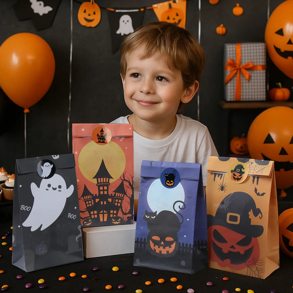 Halloween-Geschenktüten ideal für Süßes oder Saures,